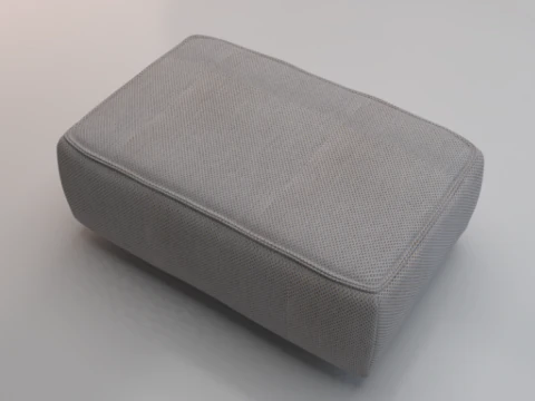 Arc Concrete Fabric Ottoman Bench 3D Model