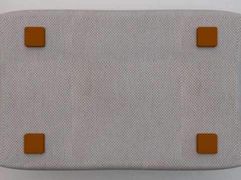 Arc Concrete Fabric Ottoman Bench 3D Model