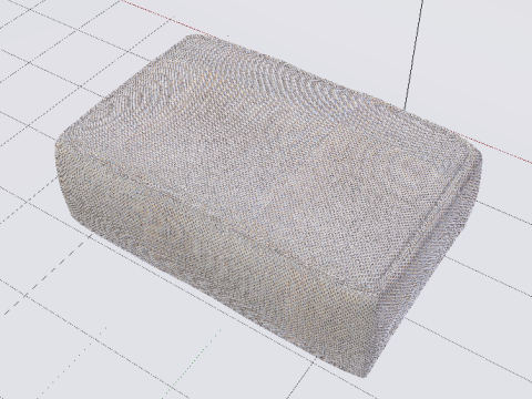 Arc Concrete Fabric Ottoman Bench 3D 모델