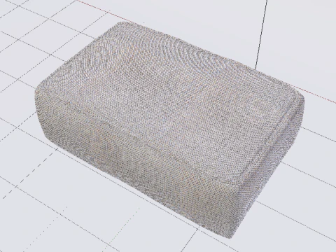 Arc Concrete Fabric Ottoman Bench 3D Model