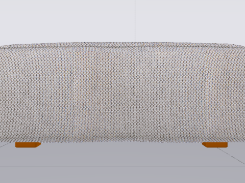 Arc Concrete Fabric Ottoman Bench 3D 모델