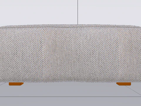 Arc Concrete Fabric Ottoman Bench 3D Model