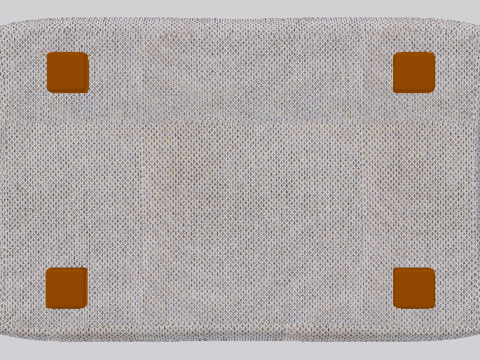 Arc Concrete Fabric Ottoman Bench 3D 모델