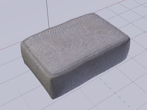 Arc Concrete Fabric Ottoman Bench 3D 모델