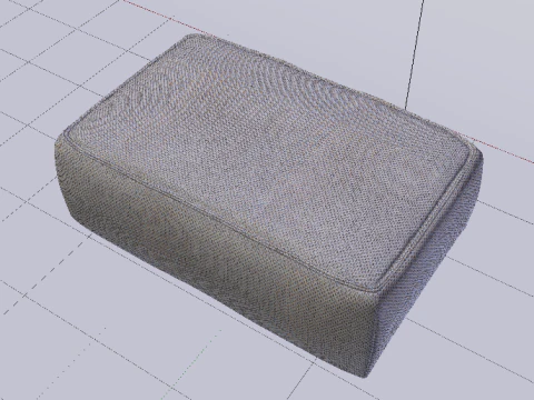 Arc Concrete Fabric Ottoman Bench 3D Model