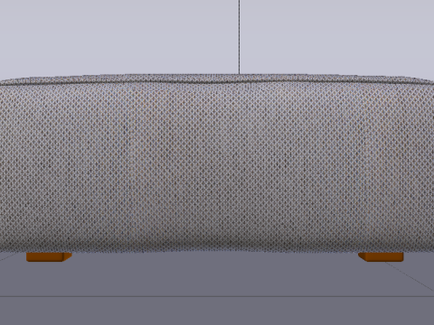 Arc Concrete Fabric Ottoman Bench 3D 모델