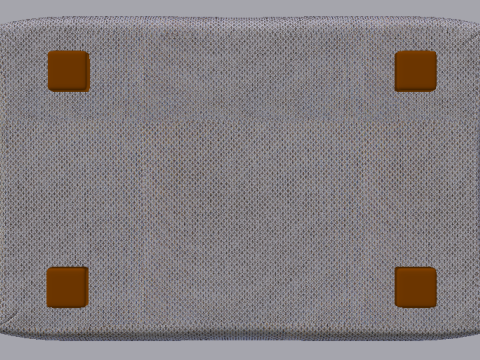 Arc Concrete Fabric Ottoman Bench 3D 모델