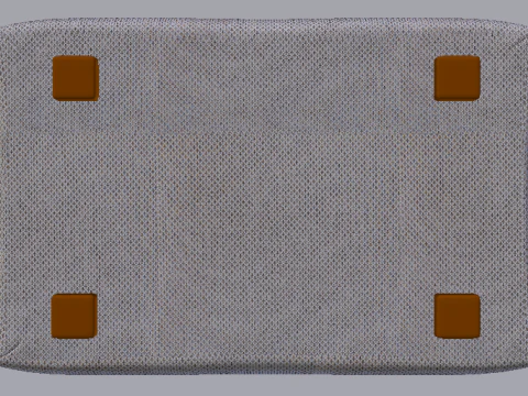 Arc Concrete Fabric Ottoman Bench 3D Model