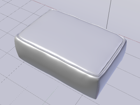 Arc Concrete Fabric Ottoman Bench 3D 모델