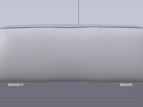 Arc Concrete Fabric Ottoman Bench 3D 모델