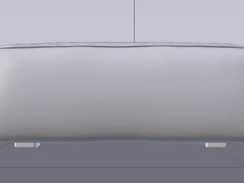 Arc Concrete Fabric Ottoman Bench 3D Model