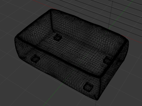 Arc Concrete Fabric Ottoman Bench 3D 모델