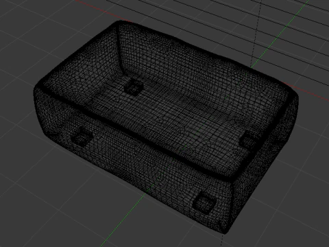 Arc Concrete Fabric Ottoman Bench 3D Model