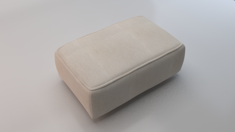Arc Frame Fabric Ottoman Bench 3D Model .c4d .max .obj .3ds .fbx .stl .blend 
