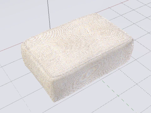 Arc Frame Fabric Ottoman Bench 3D Model