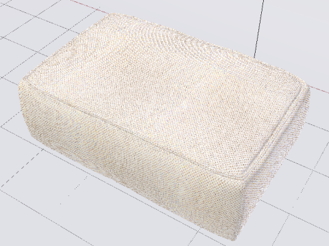 Arc Frame Fabric Ottoman Bench 3D Model