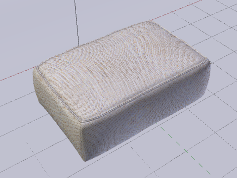 Arc Frame Fabric Ottoman Bench 3D Model