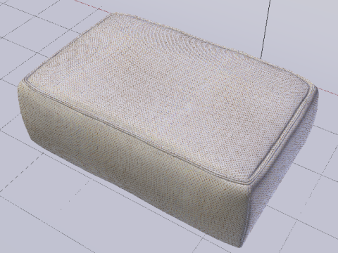 Arc Frame Fabric Ottoman Bench 3D Model