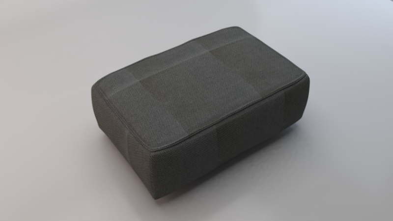 Arc Lead Fabric Ottoman Bench 3D Model .c4d .max .obj .3ds .fbx .stl .blend 