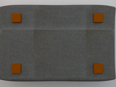 Arc Lead Fabric Ottoman Bench 3D Model