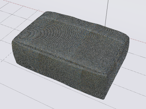 Arc Lead Fabric Ottoman Bench 3D Model