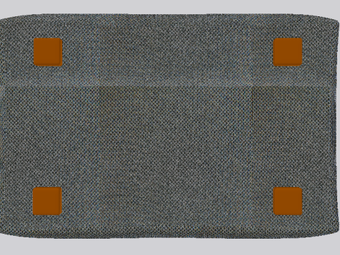 Arc Lead Fabric Ottoman Bench 3D Model