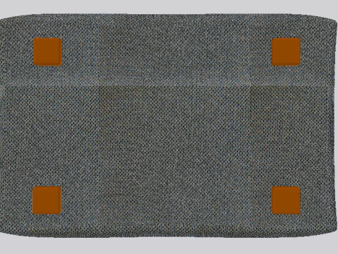 Arc Lead Fabric Ottoman Bench 3D Model