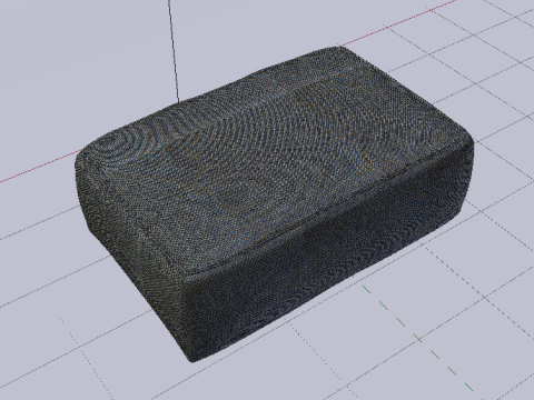 Arc Lead Fabric Ottoman Bench 3D Model