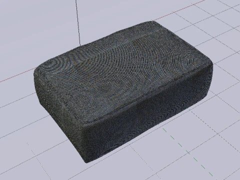 Arc Lead Fabric Ottoman Bench 3D Model
