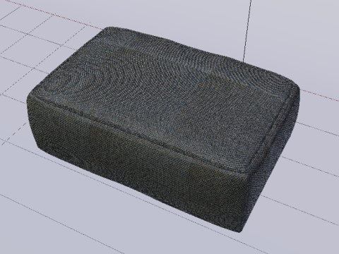Arc Lead Fabric Ottoman Bench 3D Model