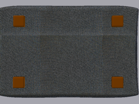 Arc Lead Fabric Ottoman Bench 3D Model