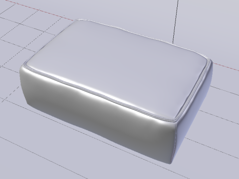 Arc Lead Fabric Ottoman Bench 3D Model