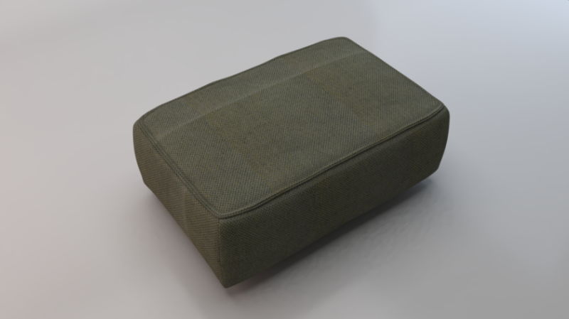 Arc Oxide Fabric Ottoman Bench 3D Model .c4d .max .obj .3ds .fbx .stl .blend 