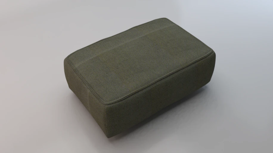 Arc Oxide Fabric Ottoman Bench 3D Model .c4d .max .obj .3ds .fbx .stl .blend 