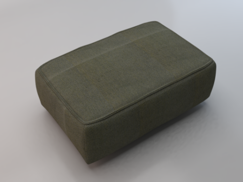 Arc Oxide Fabric Ottoman Bench 3D Model