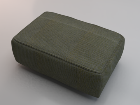 Arc Oxide Fabric Ottoman Bench 3D Model