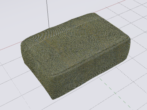 Arc Oxide Fabric Ottoman Bench 3D Model