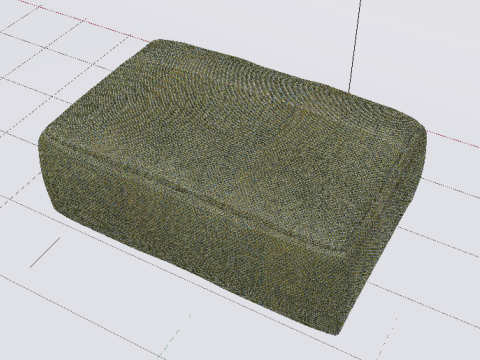 Arc Oxide Fabric Ottoman Bench 3D Model