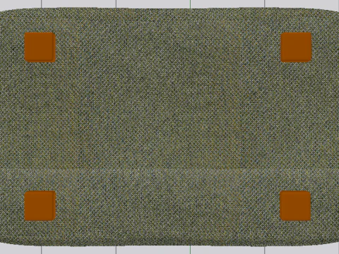 Arc Oxide Fabric Ottoman Bench 3D Model