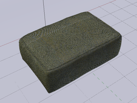 Arc Oxide Fabric Ottoman Bench 3D Model