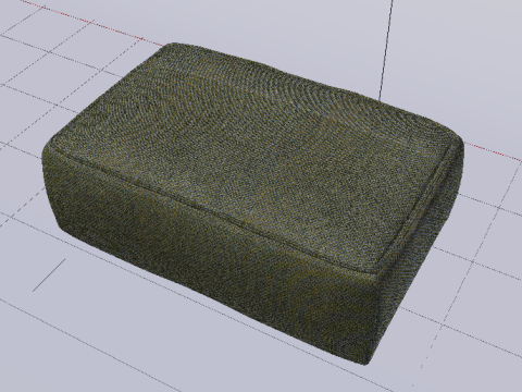 Arc Oxide Fabric Ottoman Bench 3D Model