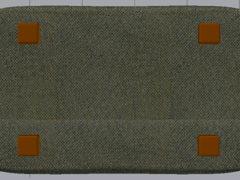 Arc Oxide Fabric Ottoman Bench 3D Model