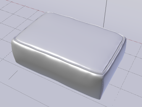Arc Oxide Fabric Ottoman Bench 3D Model