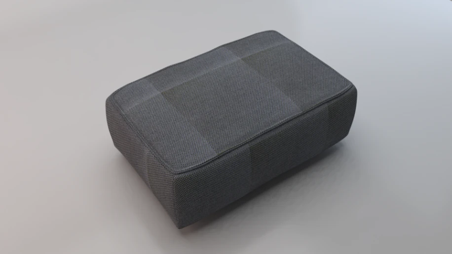 Arc Slate Fabric Ottoman Bench 3D Model .c4d .max .obj .3ds .fbx .stl .blend