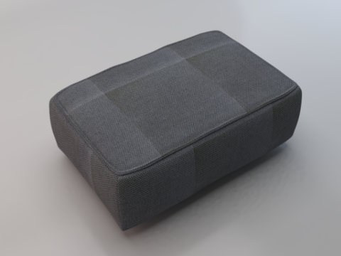 Arc Slate Fabric Ottoman Bench Model 3D