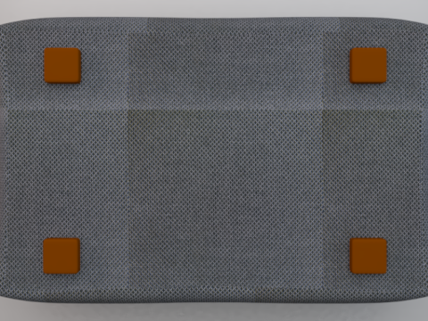 Arc Slate Fabric Ottoman Bench Modelo 3D
