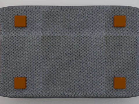 Arc Slate Fabric Ottoman Bench 3D Model