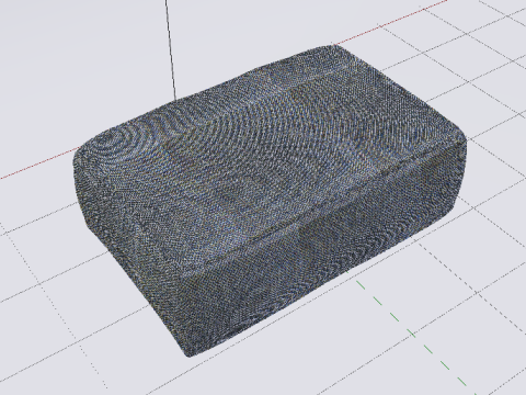 Arc Slate Fabric Ottoman Bench Modelo 3D