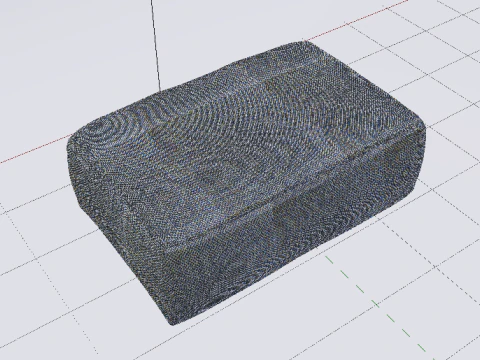 Arc Slate Fabric Ottoman Bench 3D Model