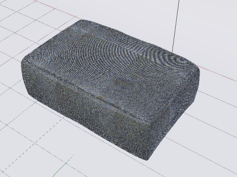 Arc Slate Fabric Ottoman Bench Modelo 3D
